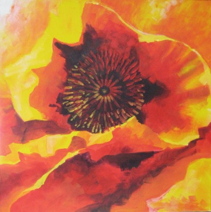 Mohnblume, 2010, Acryl, 100 x 100