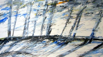 Novemberbäume, 2005, Acryl, 24 x 44