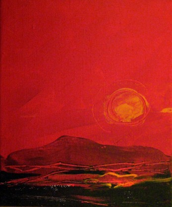 Rote Landschaft, 2008, Acryl, 20 x 30